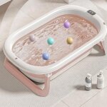 Yipeema. baignoire bb pliable avec sige de bain bb et thermomtre intgr 72 * 45 * 17cm rose.