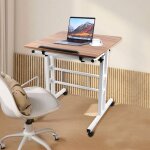Yipeema. bureau mobile debout - avec support dunit� principale - ch�ne ancien - 80 * 60 * 67 - 117cm. ...