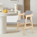 Yipeema. chaise de salle  manger pour enfant avec accoudoirs chaise dtude gris 48 * 46 * 78cm.