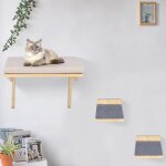Yipeema. lit mural en bois massif pour chat - 3 pices - avec planche  griffes - gris - 40 * 30 * 25cm. ...