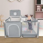 Yipeema. parc bb - barrire de scurit - avec 50 balles en plastique - 126 * 126 * 66cm - gris clair. ...