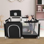 Yipeema. parc b�b� - barri�re de s�curit� - avec 50 balles en plastique - 126 * 126 * 66cm - noir.