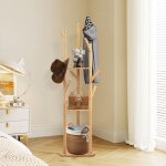 Yipeema. porte - manteau sur pied - bambou - couleur bois naturel - 38 * 38 * 160cm.