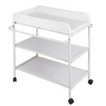 Yipeema. table � langer mobile multifonctionnelle avec couche de rangement 84 * 48 * 90cm blanc.