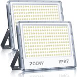 Yiqibro spot projecteur led exterieur 200w 20000lm 2 pieces ip67 etanche lampe halogene led exterieur ...