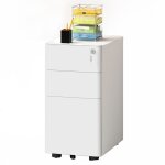 Yitahome caisson bureau avec 3 tiroirs - mtal caisson avec roulettes - meuble de bureau - blanc - 45 ...