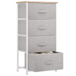 Yitahome commode chambre - 4 tiroirs en tissu - meuble de rangement - 45 x 30 x 95 cm (l x l x h) - gris ...