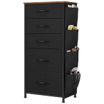 Yitahome commode 5 tiroirs en tissu chambre meuble de rangement avec poches latérales et crochetscadre ... Yitahome commode 5 tiroirs en tissu chambre meuble de rangement avec poches latérales et crochetscadre ...