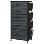 Yitahome commode - 5 tiroirs en tissu - chambre meuble de rangement avec poches lat�rales et crochets ...