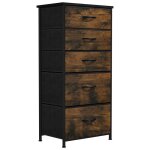 Yitahome commode chambre - 5 tiroirs en tissu - meuble de rangement - 45 x 30 x 95 cm (l x l x h) - rouille ...