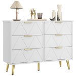 Yitahome commode � 6 tiroirs large commode en bois meuble de rangement coulissant meuble de bureau 102 ...