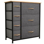 Yitahome commode chambre - 7 tiroirs en tissu - meuble de rangement - 64 x 30 x 72 cm - gris profond