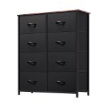 Yitahome commode 8 tiroirs en tissu commode chambre meuble de rangementcadre en m�tal moderne salonnoir ...