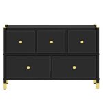 Yitahome commode  tiroirs en tissu et grand espace de rangement commode  5 tiroirs commodes en cuir ...
