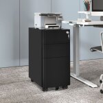 Yitahome mobile caisson bureau mtal caisson de rangement avec roulettes serrure pour dossiers suspendus ...