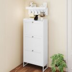 Yitahome rangement �troit pour chaussures avec 3 trappes commode � chaussures blanc - supporte talons ...