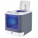 Yiyi. bac � liti�re ferm� pour chat avec lumi�re uv - pelle � liti�re pour chat - blanc - 445 * 345 * ...