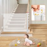 Yiyi. barri�re de s�curit� r�tractable escalier pour b�b�s enfant et chiens 0 - 180 cm de large blanc. ...