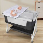 Yiyi. berceau cododo - lit bb  roulettes et table dallaitement - support rglable - noir - 95 * 50 ...