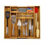 Yiyi. plateau de vaisselle de cuisine en bambou rglable et rtractable 34 - 50 * 45 * 5cm (bois naturel) ...