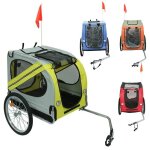 Yo! remorque vlo pour animaux chien jaune gris pliable - l 130 x l 73 x h 90 cm