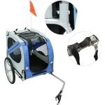 Remorque vlo pliable pour chien - yo! - bleu - l 130 x l 73 x h 90 cm