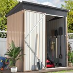 Yodolla abri de jardin en mtal - cabanon de rangement outils avec porte battante - 150 x 86 x 185 cm ...