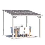 Yodolla pergola murale en aluminium et polycarbonate - rsistante aux intempries - 2. 4 x 2. 4m - blanche ...