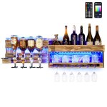 Yorbay casier à bouteilles mural avec Éclairage led Étagère à vin avec distributeurs de boissons porte ... Yorbay casier à bouteilles mural avec Éclairage led Étagère à vin avec distributeurs de boissons porte ...