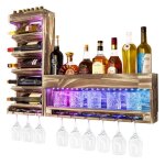 Yorbay casier à vin mural avec Éclairage led Étagère à bouteille range et porte - verre à pied assemblage ... Yorbay casier à vin mural avec Éclairage led Étagère à bouteille range et porte - verre à pied assemblage ...