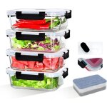 Ysfmode - lot de 4 boites repas - boites de conservation alimentaire idales pour prparer des repas ...