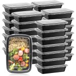 Ysfmode - lot de 50 botes de conservation portables pour repas de 900ml avec couvercles passent au micro ...