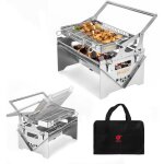 Ysfmode - barbecue rotatif  360barbecue  charbon de bois en acier inoxydablebarbecue portable amovible ...