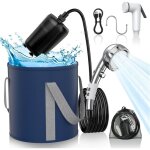 Ysfmode - douche portable camping9000mah pompe de douche rechargeable avec affichage numriquepommeau ...