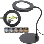 Ysfmode - lampe de bureau avec loupe 10x et ledlampe loupe sur pied 2 - en - 1 avec base et pince360 ...