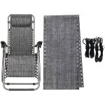 Ysfmode - toile de rechange pour transat avec 4 cordes lastiques - kit de remplacement en nylon rsistant(gri ...