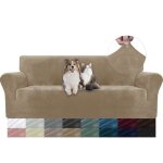 Ystellaa housse de canap� en velours housse canape 3 places sofa cover extensible protection canape camel ...