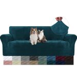 Ystellaa housse de canap� en velours housse canape 3 places sofa cover extensible protection canape vert ...