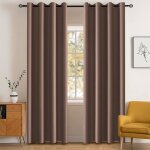 Ystellaa rideau occultant salon lot de 2 140�280 cm impermeable rideau exterieur terrasse marrone