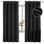 Ystellaa rideau velours thermiques lot de 2 rideau 100% occultant 140�175cm rideau phonique anti bruit ...