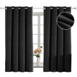 Ystellaa rideau velours thermiques 2 pi�ce rideau occultant 100% 140�160 rideau phonique anti bruit noir ...