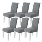 Ystyle housse de chaise 6 pi�ces housse chaise salle � manger �lastique lavable protection chaise gris ...