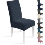Ystyle housse de chaise extensible 4 pi�ces universelle housse chaise salle � manger �lastiquegris fonc� ...