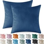 Ystyle housse de coussin 40x40 lot de 2 coussin canape salon chambre canap� housse oreiller bleu fonc� ...
