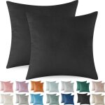 Ystyle housse de coussin 40x40 lot de 2 coussin canape salon chambre canap� housse oreiller noir