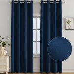 Ystyle rideau occultant lot de 2 117x137 cm rideaux phonique anti bruit salon chambre bleu fonc�