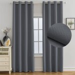 Ystyle rideau occultant lot de 2 117x137 cm rideau thermique isolant anti froid et chaleur gris fonc� ...