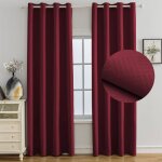 Ystyle rideau occultant lot de 2 140x180 cm rideau thermique isolant anti froid et chaleur bourgogne