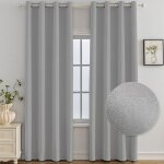 Ystyle rideau occultant lot de 2 140x260 cm rideau thermique isolant anti froid et chaleur gris clair ...