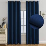 Ystyle rideau occultant lot de 2 140x280 cm rideau thermique isolant anti froid et chaleur bleu fonc ...